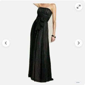 BCBG MaxAzria Black Silk Full-length Gown, Strapless & Sheer - Size 2P